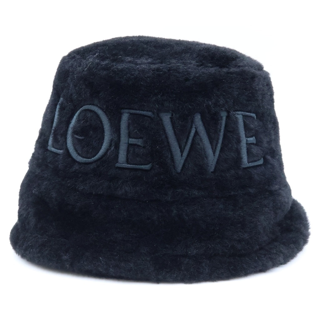 LOEWE(ロエベ) エンブロイダリー シアリング バケットハット 刺繍ロゴ ブラック K820HB1X70 レディース