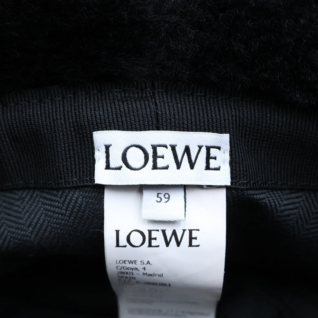 LOEWE(ロエベ) エンブロイダリー シアリング バケットハット 刺繍ロゴ ブラック K820HB1X70 レディース