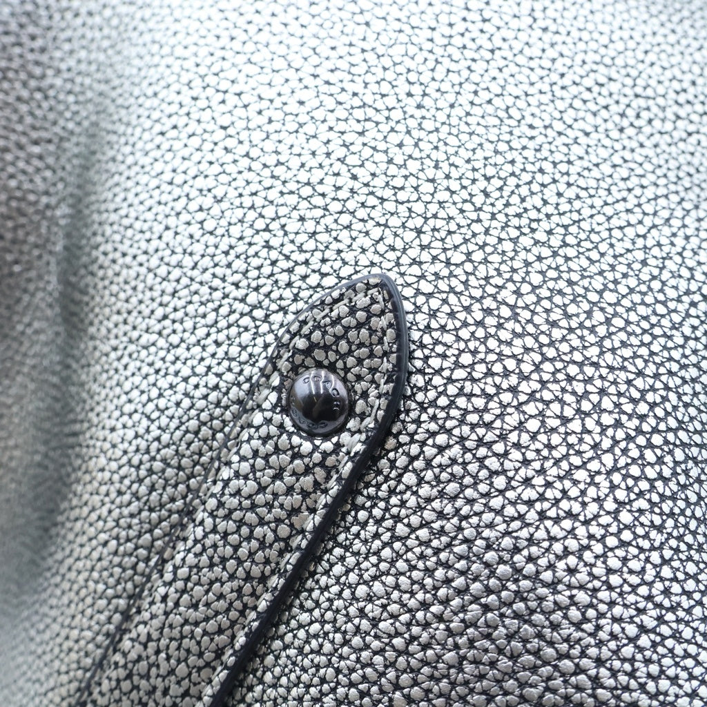 COACH(コーチ) レザートートバッグ ハンドバッグ シルバー レディース