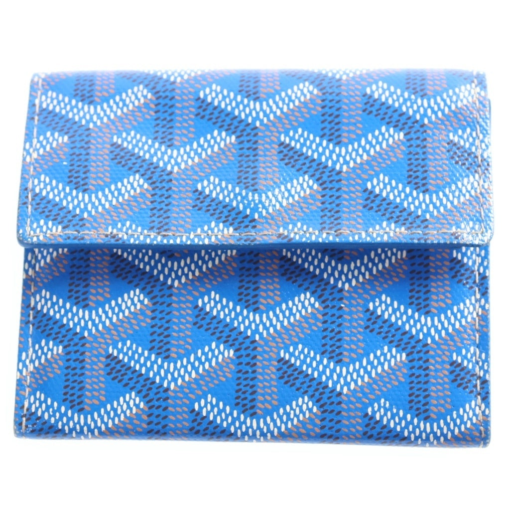 GOYARD(ゴヤール) マリニー コンパクトウォレット 三つ折り財布 コインケース ブルー レザー レディース