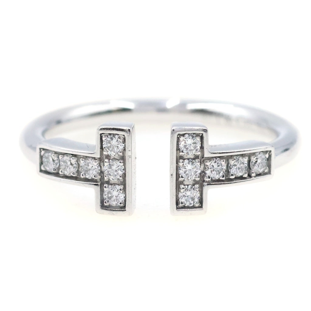 TIFFANY & Co.(ティファニー) Tワイヤー パヴェダイヤ リング ホワイトゴールド #8 Au750WG レディース