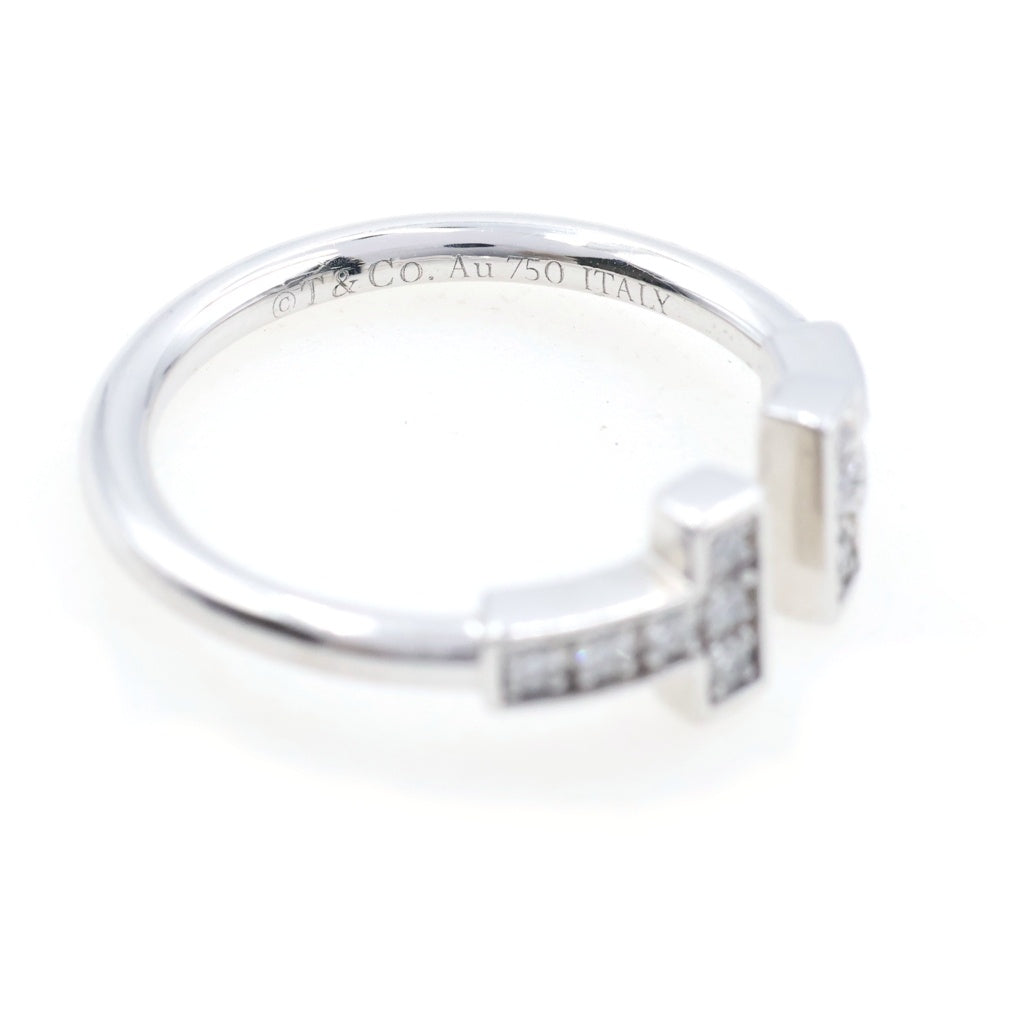 TIFFANY & Co.(ティファニー) Tワイヤー パヴェダイヤ リング ホワイトゴールド #8 Au750WG レディース