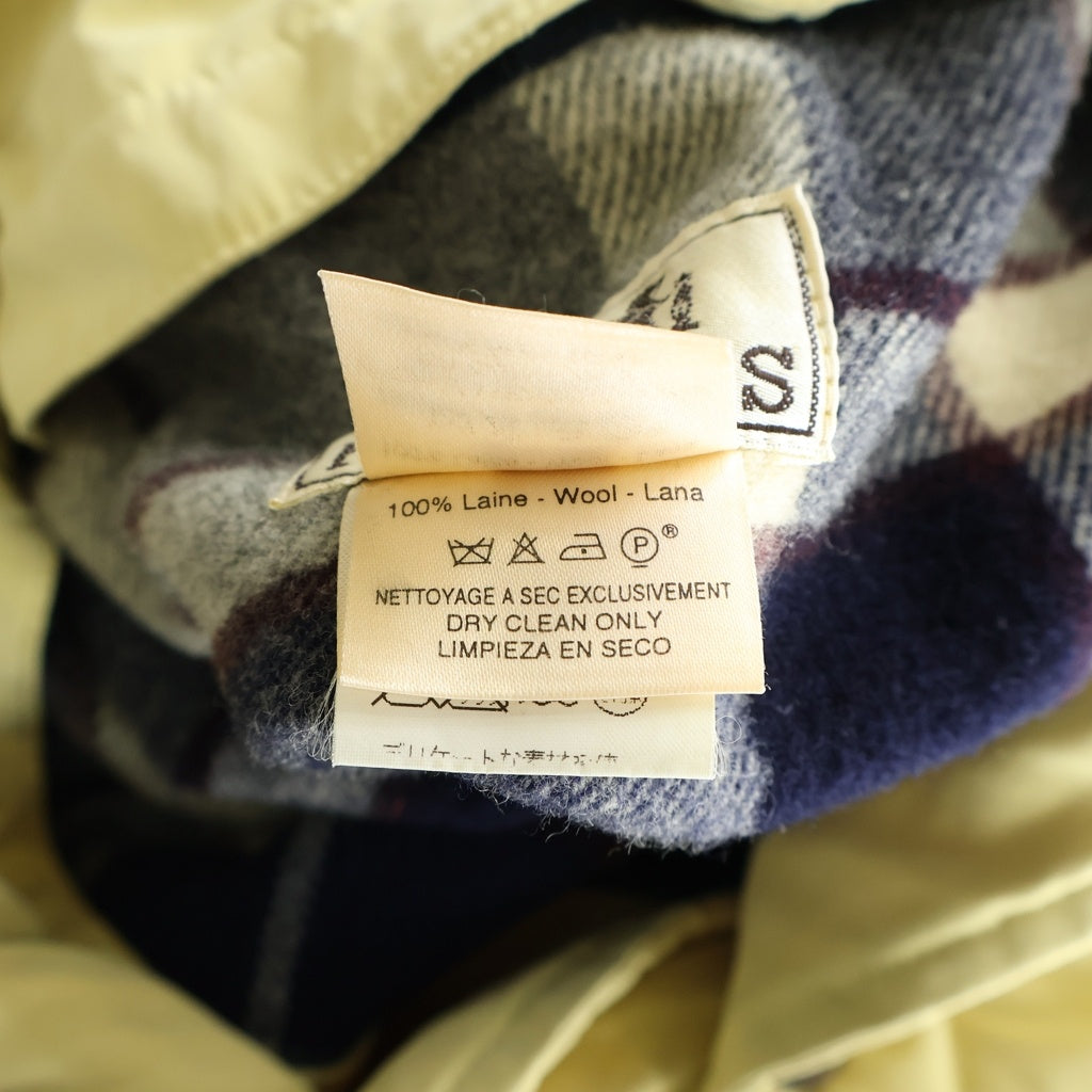 HERMES(エルメス) Quilting Coat キルティングコート チェックライナー付き ナイロン ポリエステル フランス製 イエロー