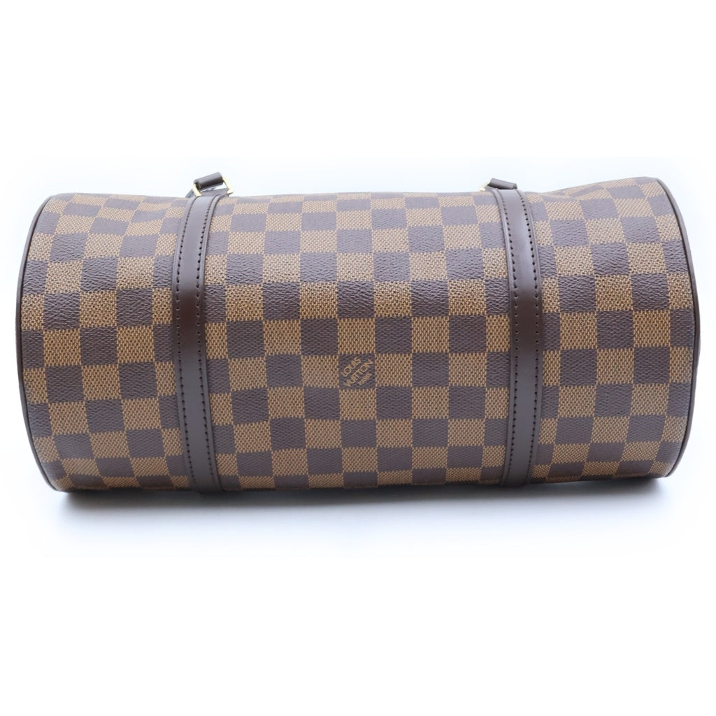 LOUIS VUITTON(ルイヴィトン) ダミエ パピヨン30 ハンドバッグ ボストンバッグ ブラウン レザー×PVC N51303 ゴールド金具 レディース