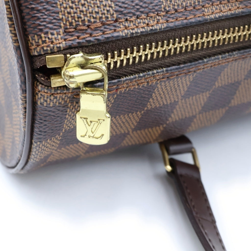 LOUIS VUITTON(ルイヴィトン) ダミエ パピヨン30 ハンドバッグ ボストンバッグ ブラウン レザー×PVC N51303 ゴールド金具 レディース
