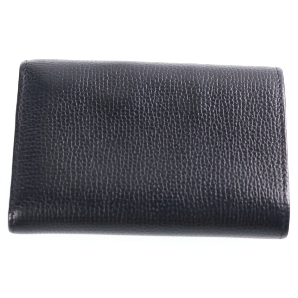 LOEWE(ロエベ) アナグラム バーティカルウォレット スモール 三つ折り財布 コンパクト ブラック ペブルグレインカーフレザー C821S33X0 シルバー金具 レディース