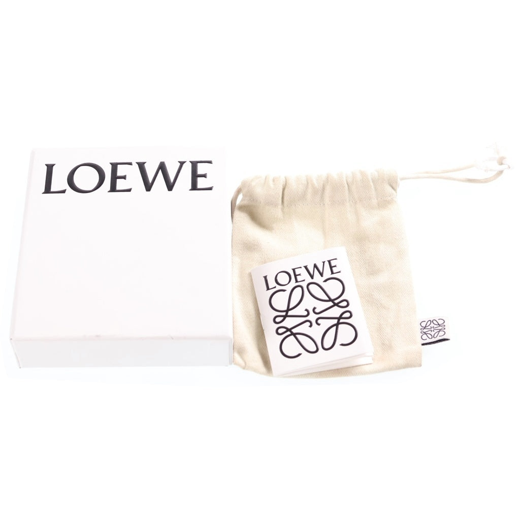 LOEWE(ロエベ) アナグラム バーティカルウォレット スモール 三つ折り財布 コンパクト ブラック ペブルグレインカーフレザー C821S33X0 シルバー金具 レディース