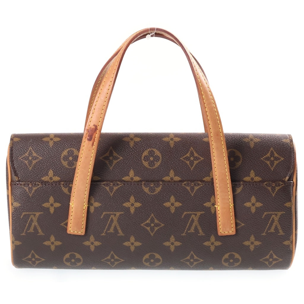 LOUIS VUITTON(ルイヴィトン) モノグラム ソナチネ ハンドバッグ ブラウン レザー×PVC M51902 ゴールド金具 レディース