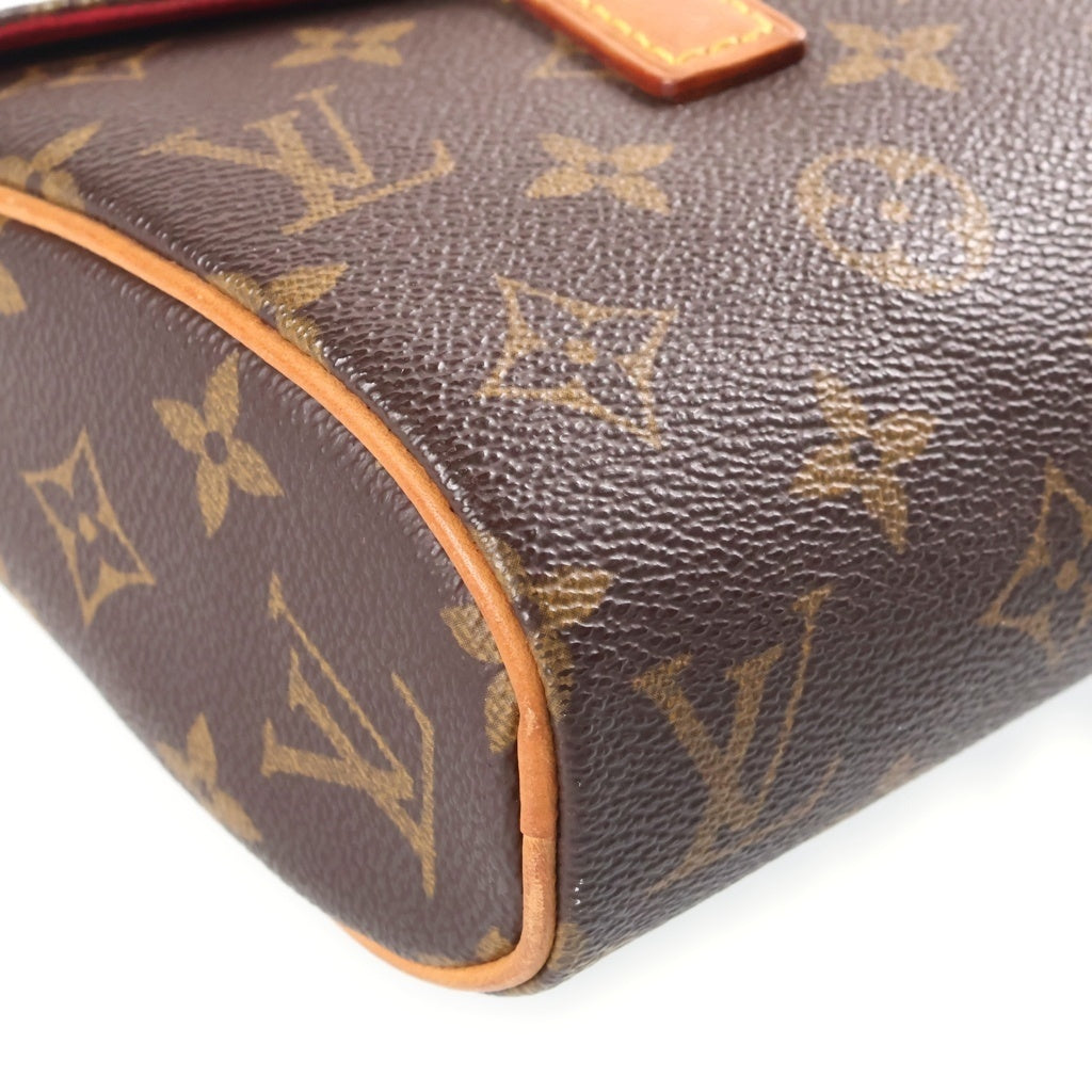 LOUIS VUITTON(ルイヴィトン) モノグラム ソナチネ ハンドバッグ ブラウン レザー×PVC M51902 ゴールド金具 レディース