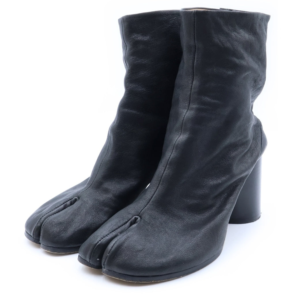 Maison Margiela(メゾンマルジェラ) 23AW TABI BOOTS タビブーツ レザーアンクルシューズ 足袋 ラムスキン ブラック レディース
