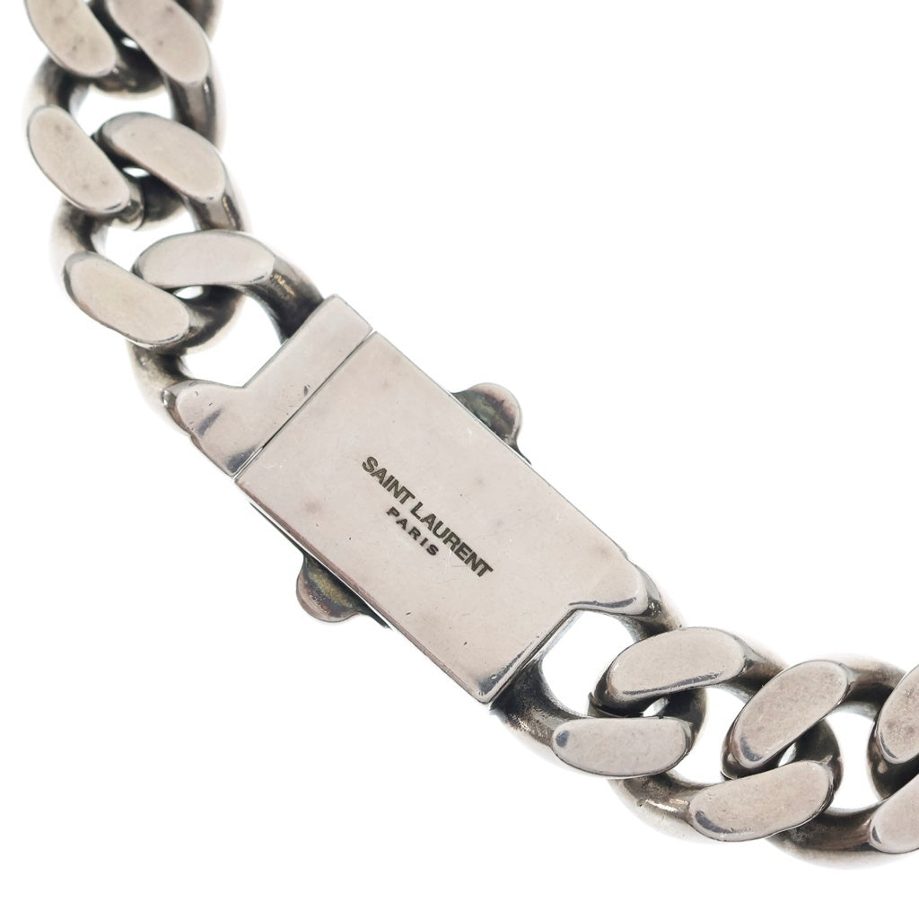 SAINT LAURENT PARIS(サンローランパリ) METAL CURB CHAIN NECKLACE メタル カーブチェーンネックレス チョーカー シルバー 691316
