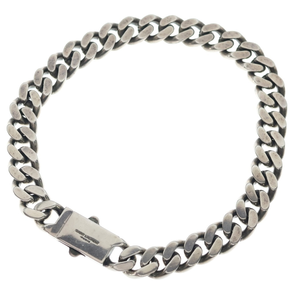 SAINT LAURENT PARIS(サンローランパリ) METAL CURB CHAIN NECKLACE メタル カーブチェーンネックレス チョーカー シルバー 691316