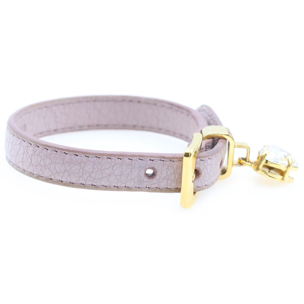 miumiu(ミュウミュウ) マドラス ブレスレット レザー ピンク ゴールド金具 レディース
