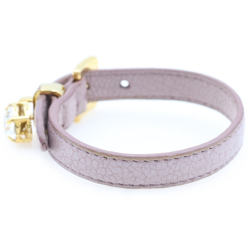 miumiu(ミュウミュウ) マドラス ブレスレット レザー ピンク ゴールド金具 レディース