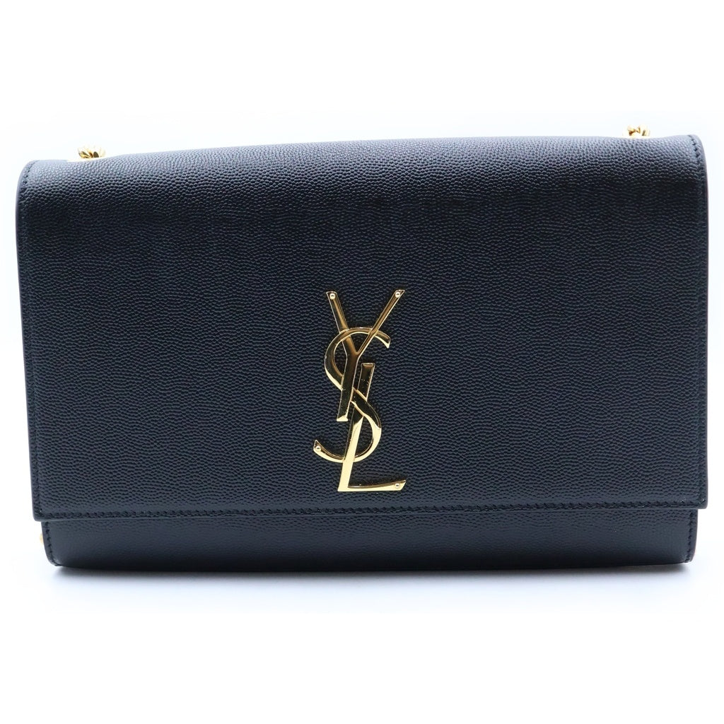 SAINT LAURENT PARIS(サンローランパリ) ケイト ミディアム チェーンショルダーバッグ ブラック 364021 ゴールド金具 レディース