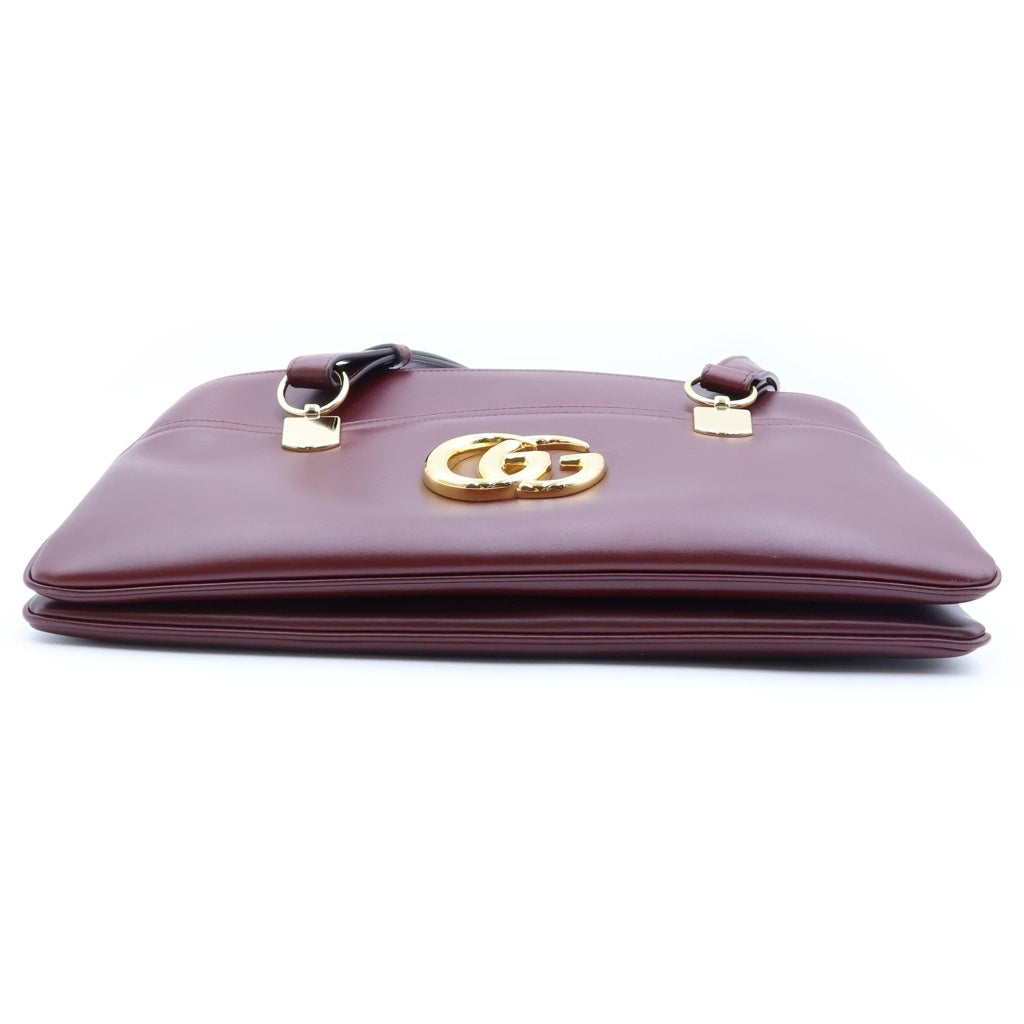 GUCCI(グッチ) アリー トップハンドル ショルダーバッグ ハンドバッグ GGマーモント レザー ワインレッド 550130 レディース