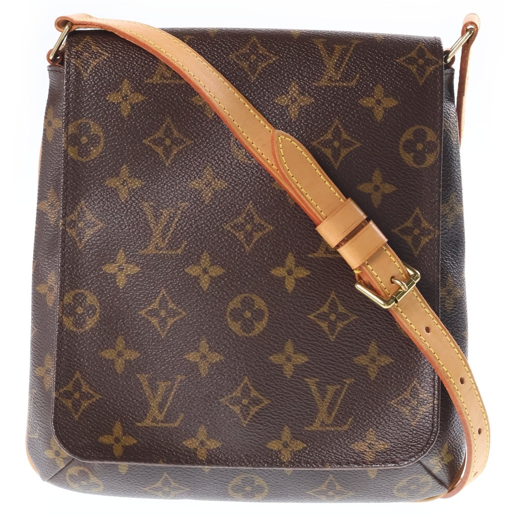 LOUIS VUITTON(ルイヴィトン) モノグラム ミュゼットサルサ ショルダーバッグ ブラウン レザー×PVC M51258 ゴールド金具 レディース