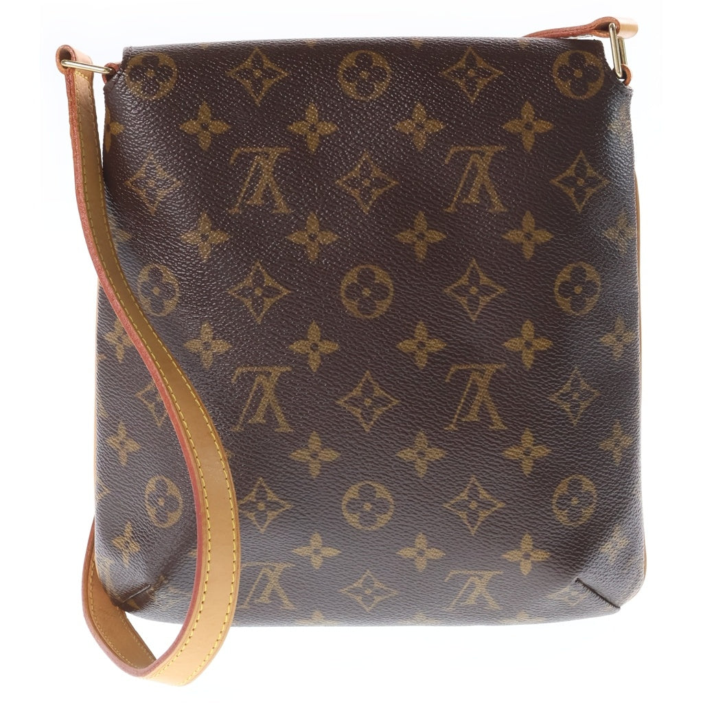 LOUIS VUITTON(ルイヴィトン) モノグラム ミュゼットサルサ ショルダーバッグ ブラウン レザー×PVC M51258 ゴールド金具 レディース