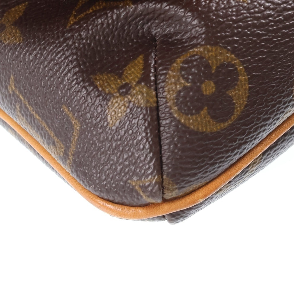 LOUIS VUITTON(ルイヴィトン) モノグラム ミュゼットサルサ ショルダーバッグ ブラウン レザー×PVC M51258 ゴールド金具 レディース