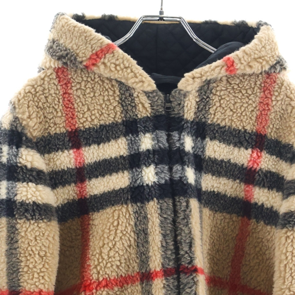 BURBERRY(バーバリー) CHECK FLEECE HOODED JACKET チェックフリースフーデッドジャケット ベージュ 8072752 レディース