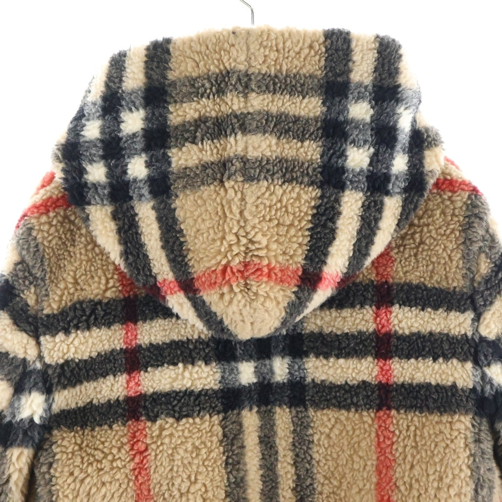 BURBERRY(バーバリー) CHECK FLEECE HOODED JACKET チェックフリースフーデッドジャケット ベージュ 8072752 レディース
