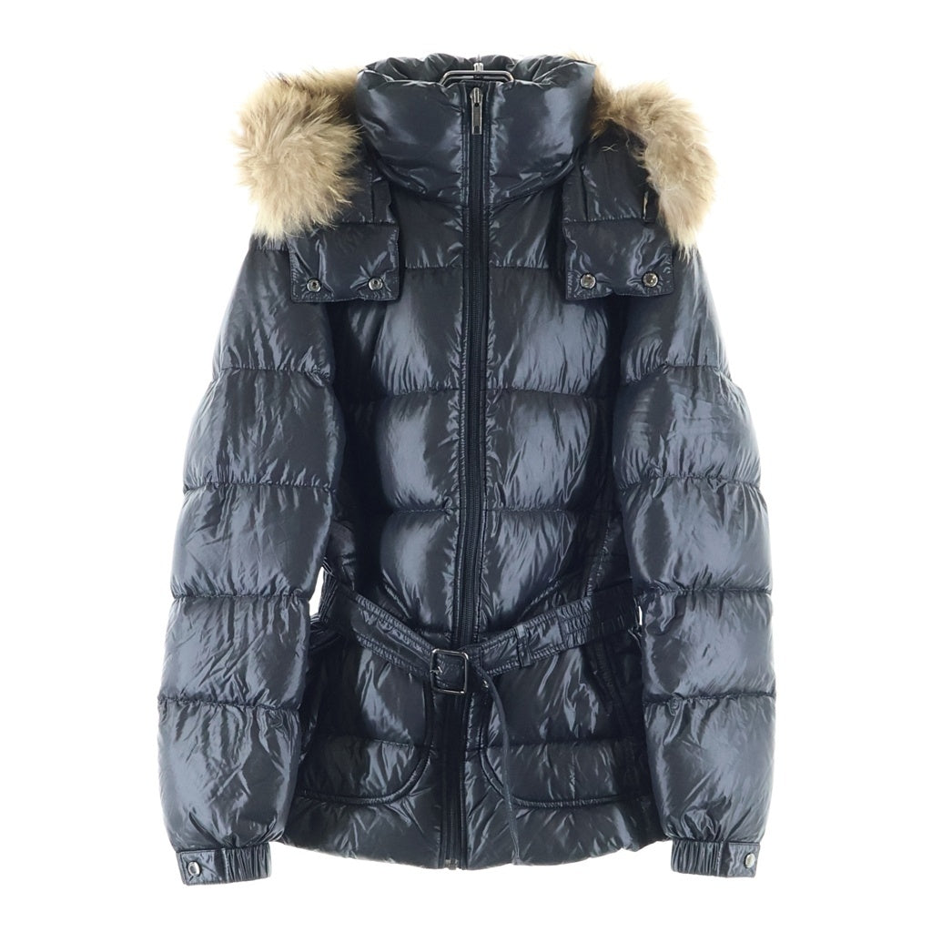 BURBERRY(バーバリー) ファーフーデッド ジップアップ ダウン ジャケット ブラック レディース FS063-800-09