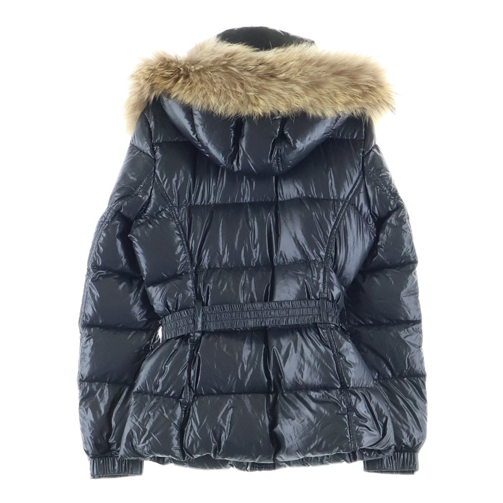 BURBERRY(バーバリー) ファーフーデッド ジップアップ ダウン ジャケット ブラック レディース FS063-800-09