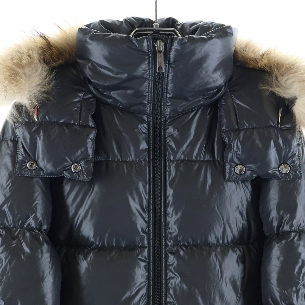 BURBERRY(バーバリー) ファーフーデッド ジップアップ ダウン ジャケット ブラック レディース FS063-800-09
