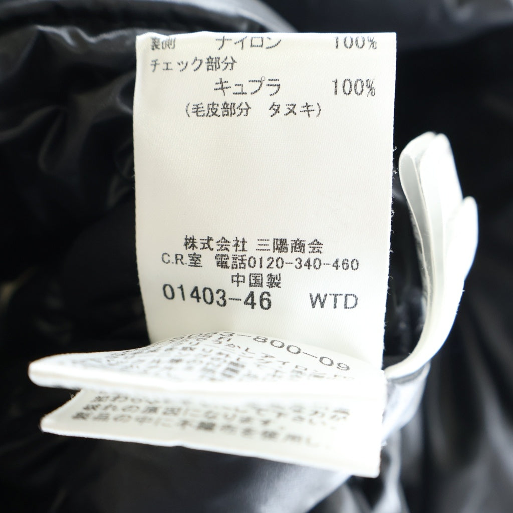 BURBERRY(バーバリー) ファーフーデッド ジップアップ ダウン ジャケット ブラック レディース FS063-800-09