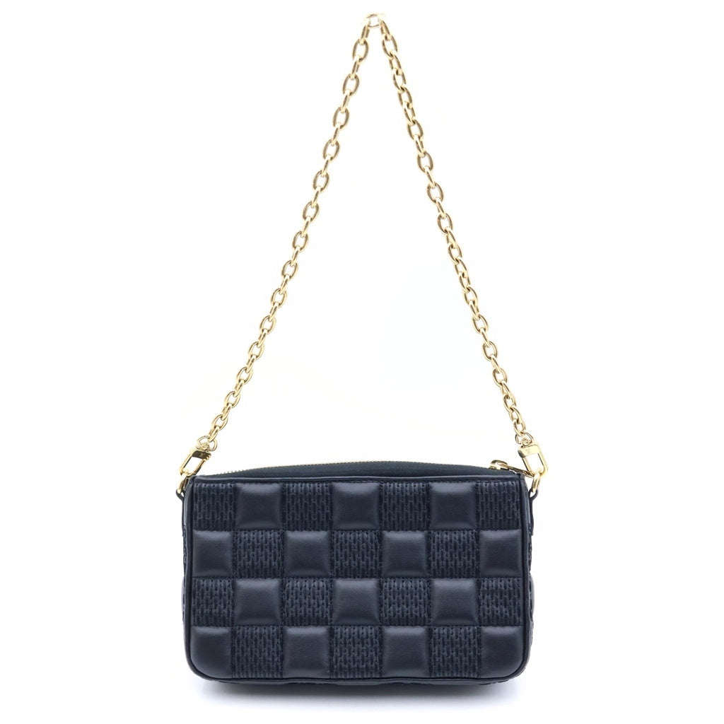LOUIS VUITTON(ルイヴィトン) ダミエジャイアント トロカPM チェーンショルダーバッグ ブラック レザー M59116 ゴールド金具 レディース