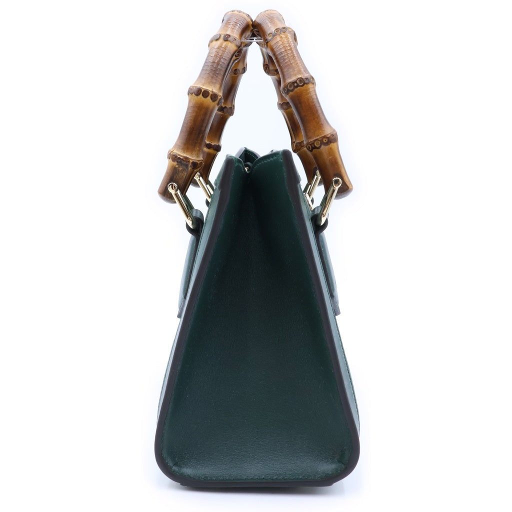 GUCCI(グッチ) ダイアナ 2WAYショルダーバッグ ハンドバッグ グリーン レザー 702732 ゴールド金具 レディース
