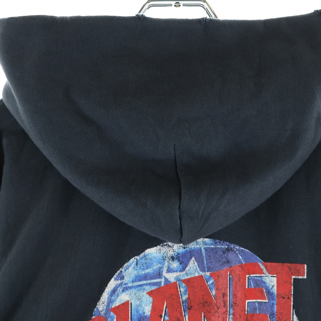 BALENCIAGA(バレンシアガ) 24AW PLANET EARTH プラネット アース ジップアップパーカー フーディ コットン ブラック