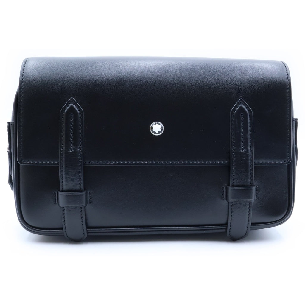 MONTBLANC(モンブラン) マイスターシュテュック レザー 2WAY クラッチ ショルダーバッグ シルバー金具 ブラック