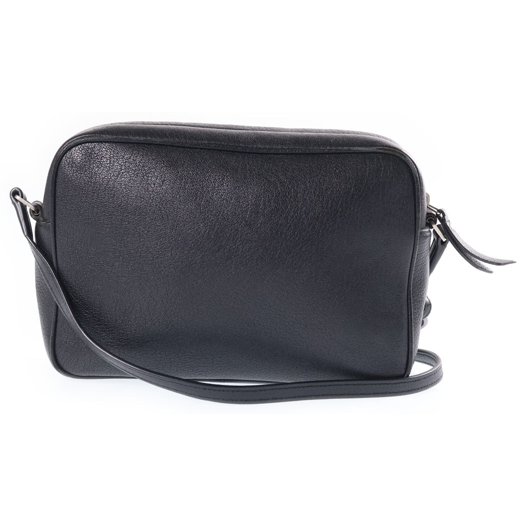 SAINT LAURENT PARIS(サンローランパリ) フリンジ レザーショルダーバッグ ブラック 470299 シルバー金具 レディース