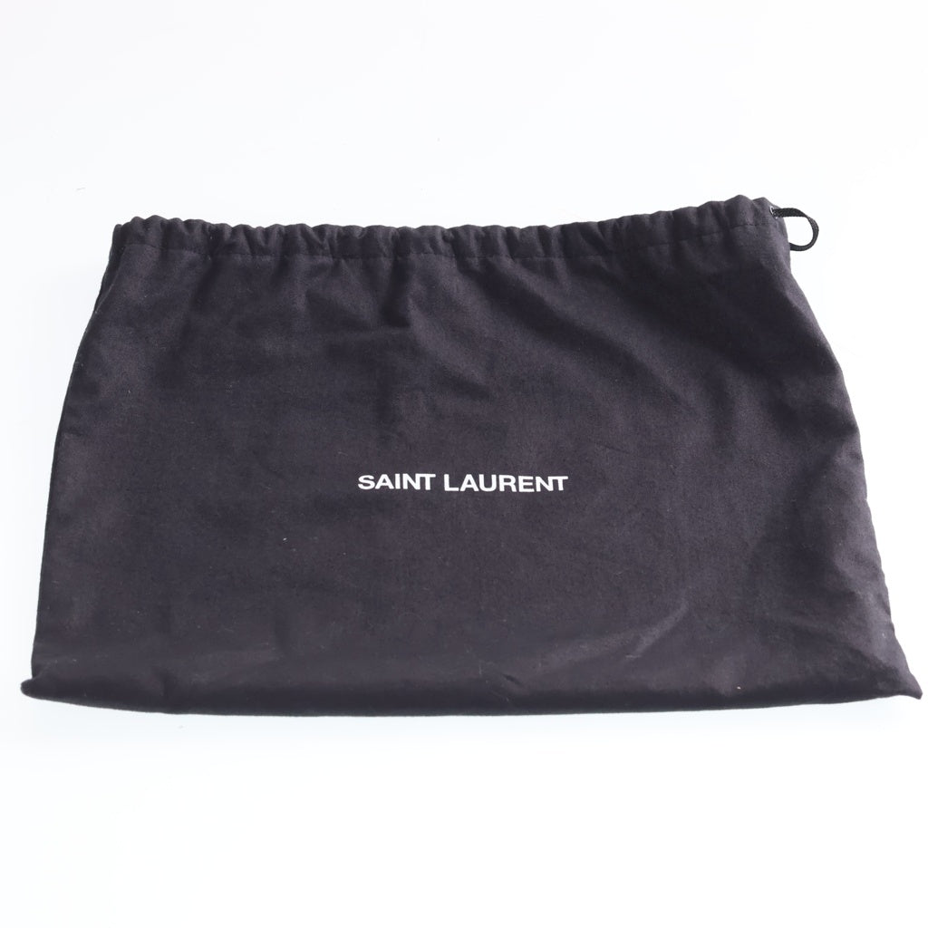 SAINT LAURENT PARIS(サンローランパリ) フリンジ レザーショルダーバッグ ブラック 470299 シルバー金具 レディース