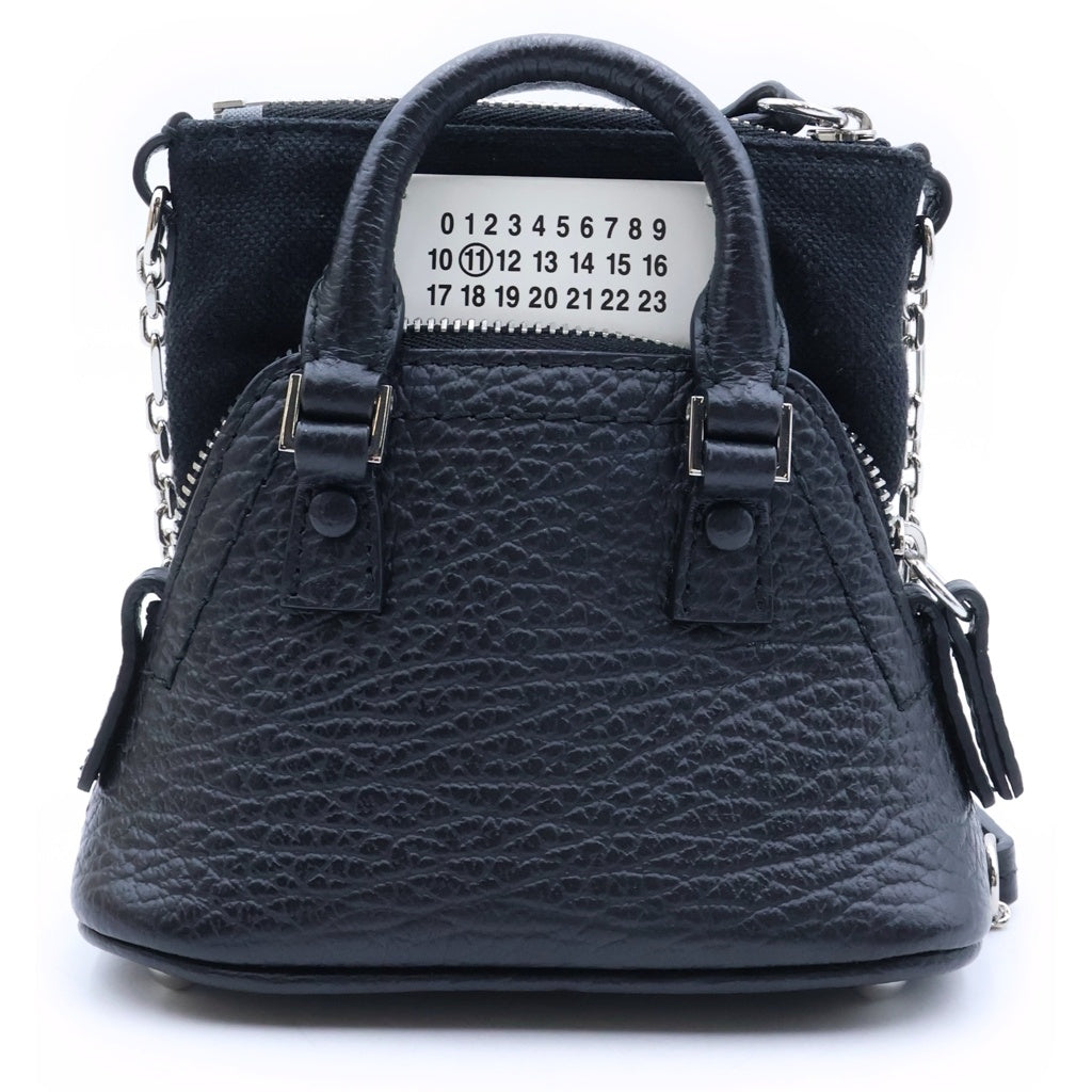 Maison Margiela(メゾンマルジェラ) 5AC ベビー ショルダーバッグ チェーンバッグ ブラック カーフレザー SB3WG0025 シルバー金具 レディース