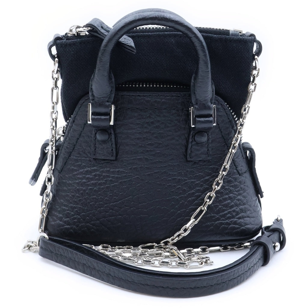 Maison Margiela(メゾンマルジェラ) 5AC ベビー ショルダーバッグ チェーンバッグ ブラック カーフレザー SB3WG0025 シルバー金具 レディース