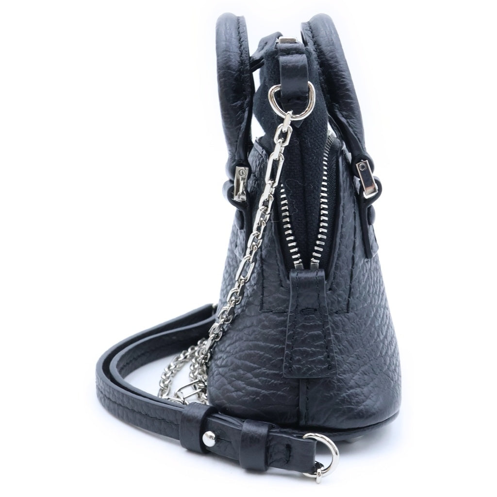 Maison Margiela(メゾンマルジェラ) 5AC ベビー ショルダーバッグ チェーンバッグ ブラック カーフレザー SB3WG0025 シルバー金具 レディース