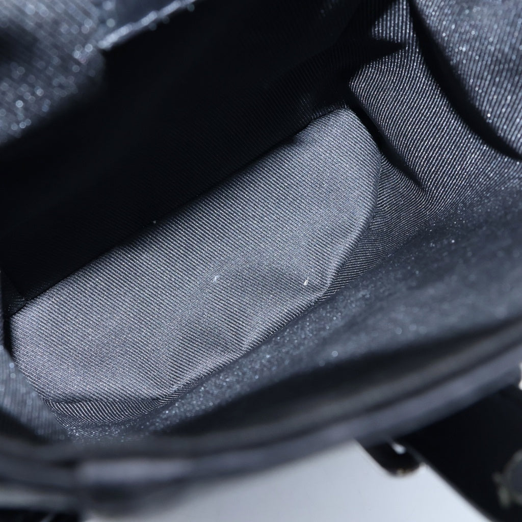 LOUIS VUITTON(ルイヴィトン) モノグラム エクリプス ナノクリストファー ショルダーバッグ ブラック レザー×PVC M82769 シルバー金具 レディース