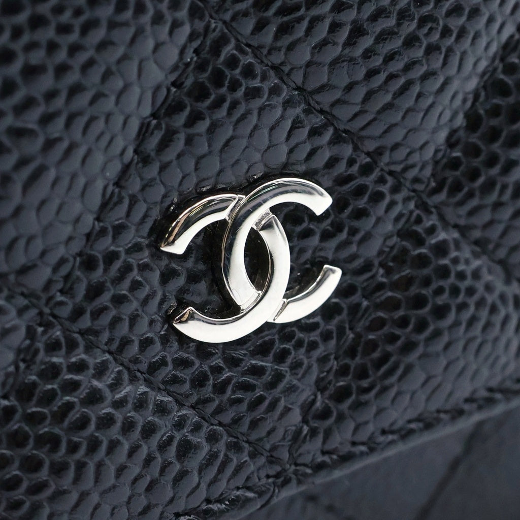 CHANEL(シャネル) マトラッセチェーンショルダーウォレット ショルダーバッグ ブラック キャビアスキン 27番台 AP0250 シルバー金具 レディース
