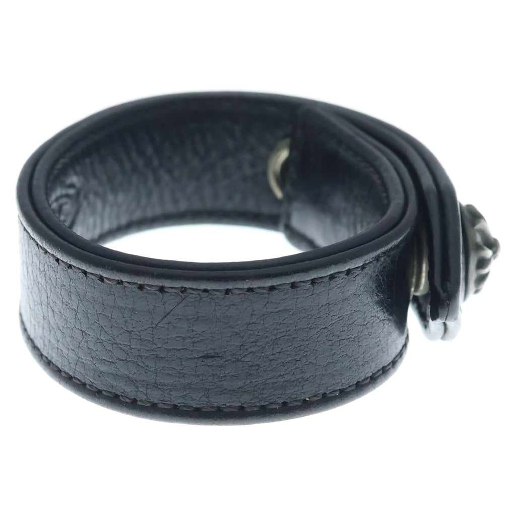 CHROME HEARTS(クロムハーツ) 3BTN 2SNP BSフレアボール 3ボタン2スナップ レザーブレスレット ブラック/シルバー