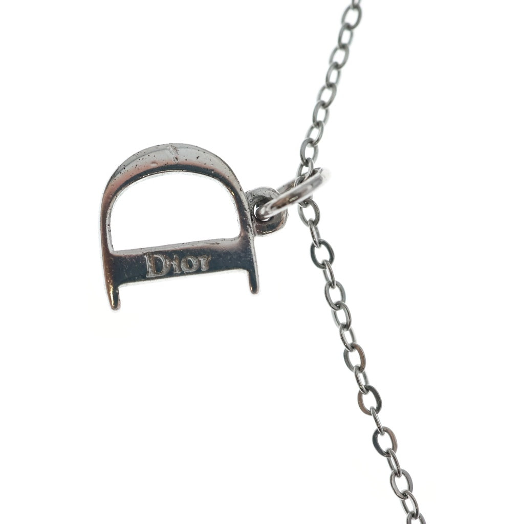 Christian Dior(クリスチャンディオール) ロゴレター ネックレス シルバー ペンダント チェーン スチール レディース