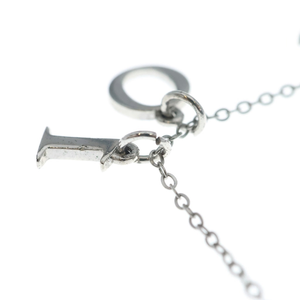 Christian Dior(クリスチャンディオール) ロゴレター ネックレス シルバー ペンダント チェーン スチール レディース