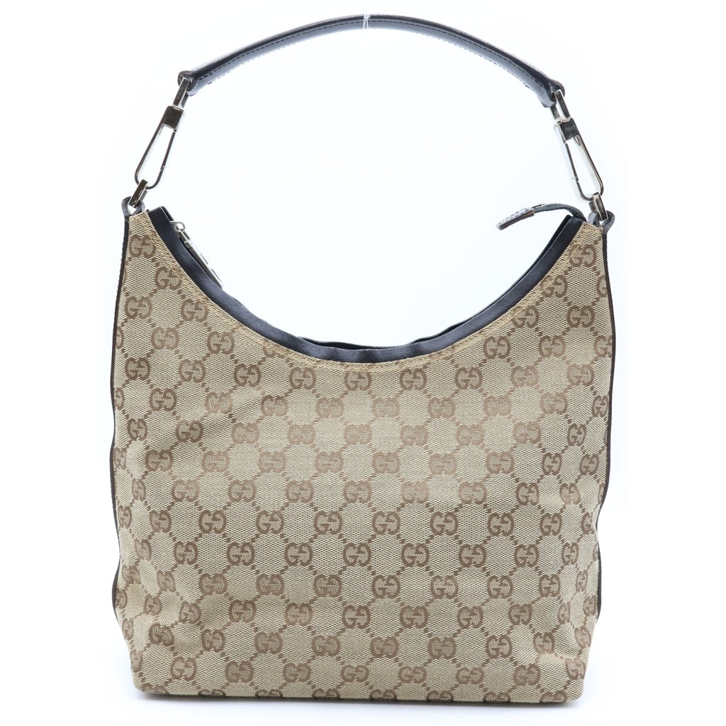 GUCCI(グッチ) GGキャンバス ワンショルダーバック ベージュ レザー×キャンバス 000.0602 シルバー金具 レディース