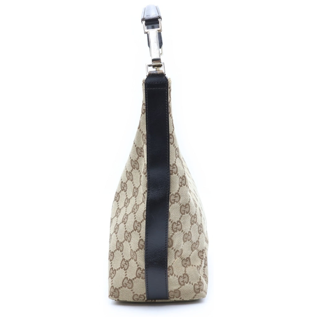 GUCCI(グッチ) GGキャンバス ワンショルダーバック ベージュ レザー×キャンバス 000.0602 シルバー金具 レディース