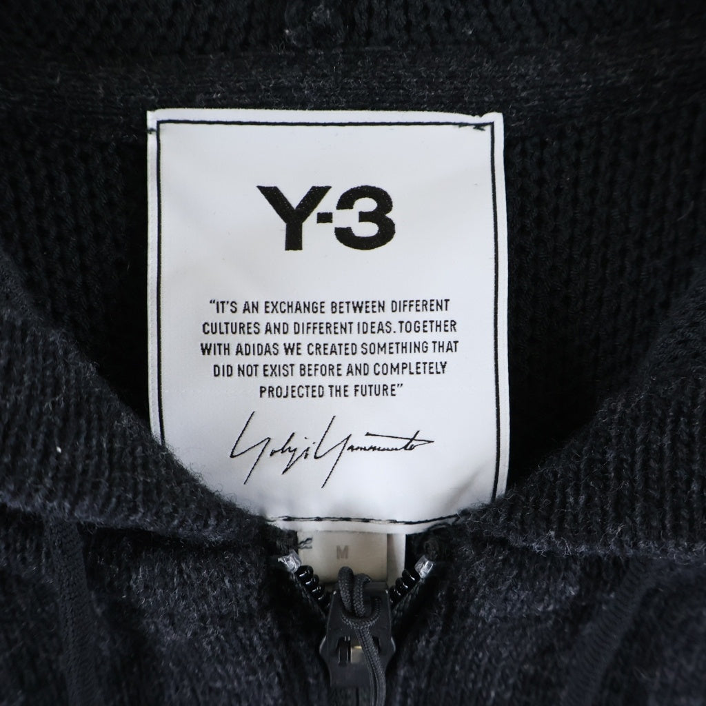 Y-3(ワイスリー) CLASSIC WINTER KNIT フーデット フルジップ パーカー ブラック GK4562