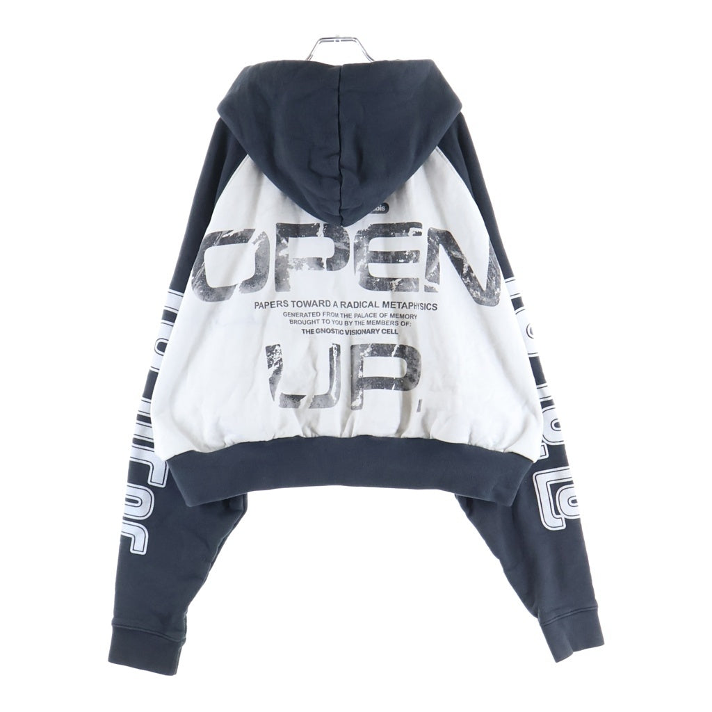 RRR123 RIVINGTON roi Rebis(リヴィントンロイレビス) OPEN UP AGAPE HOODIE プルオーバー パーカー フーディ コットン グレー レディース