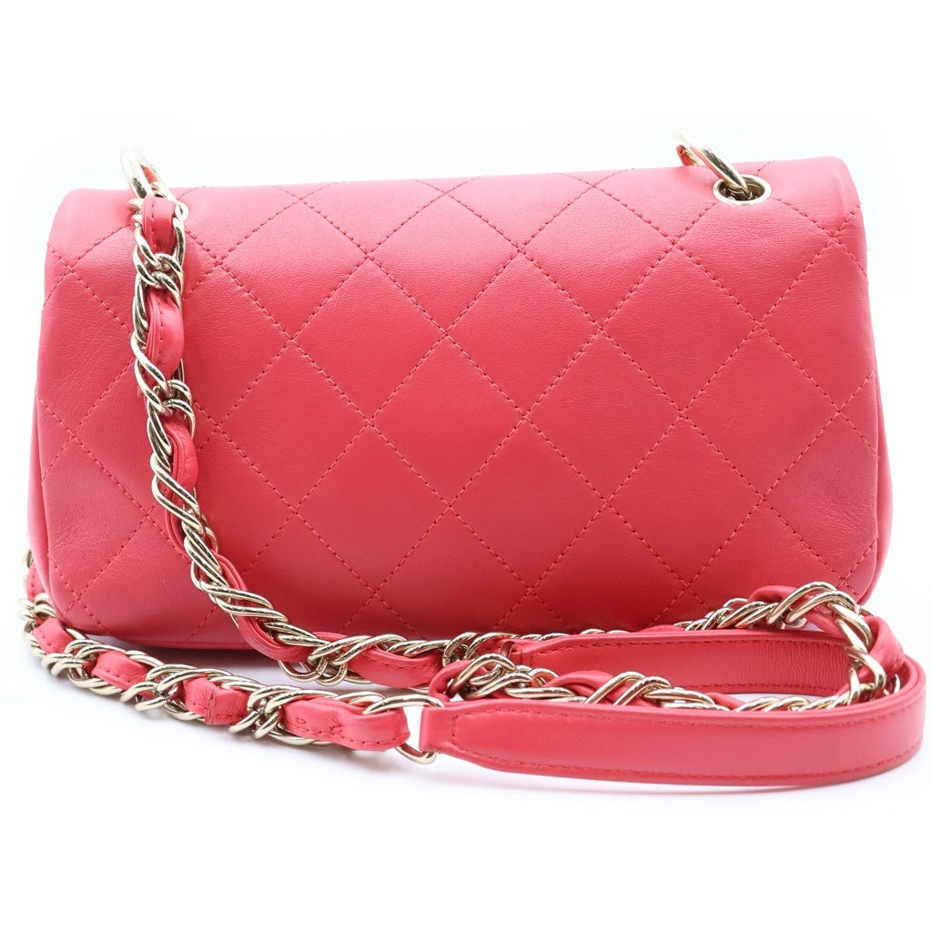 CHANEL(シャネル) マトラッセ フラップチェーン ショルダーバッグ ラムスキン ピンク レディース