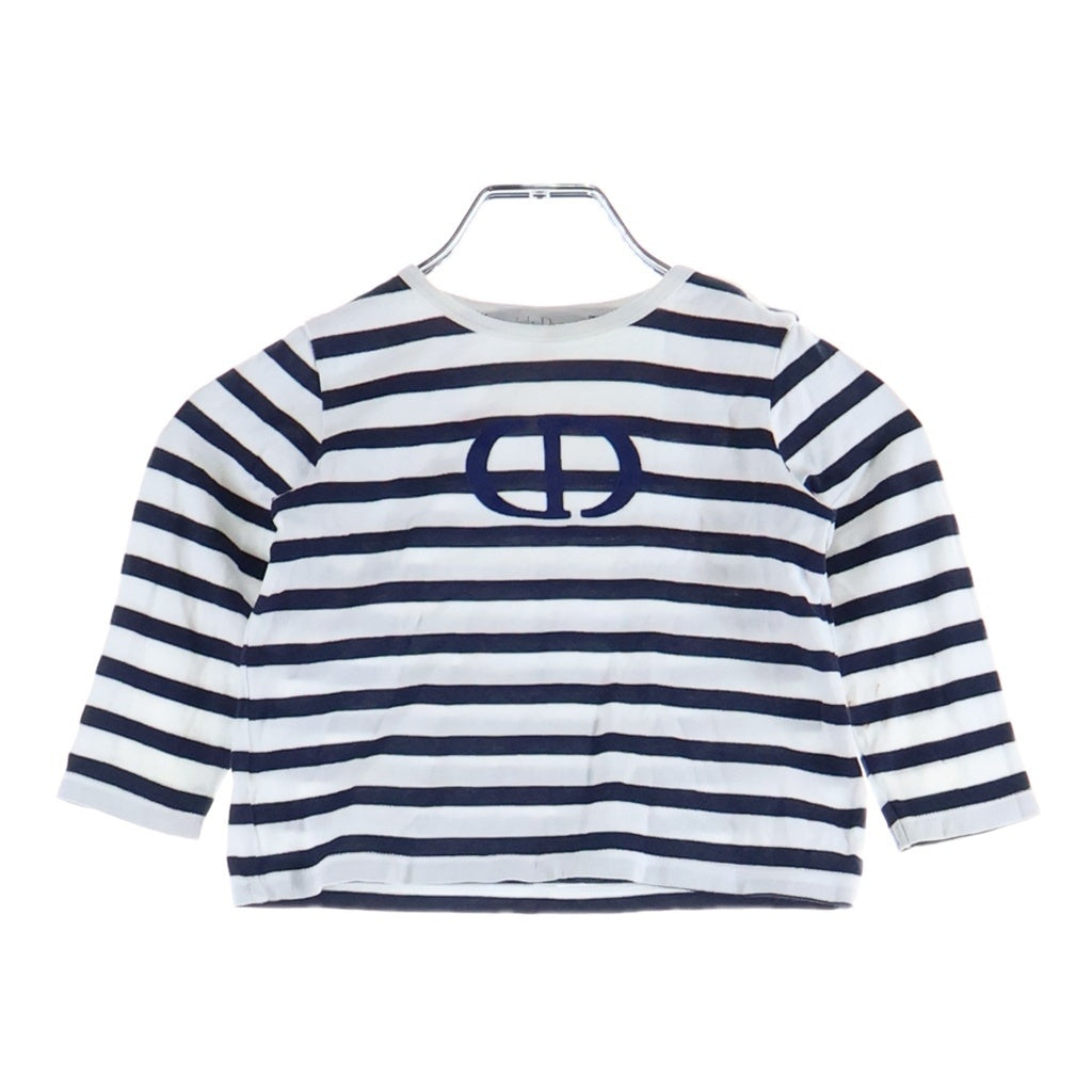 Christian Dior(クリスチャンディオール) baby DIOR ボーダー Tシャツ 半袖 カットソー CDロゴ ホワイト/ネイビー レディース