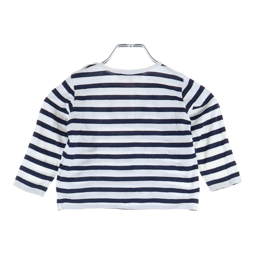 Christian Dior(クリスチャンディオール) baby DIOR ボーダー Tシャツ 半袖 カットソー CDロゴ ホワイト/ネイビー レディース